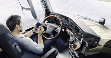 Interiér kamiónu Actros